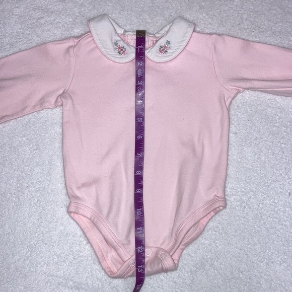 First impressions pinafore dress embroidered roses Peter Pan collar 0/3m - Picture 7 of 10